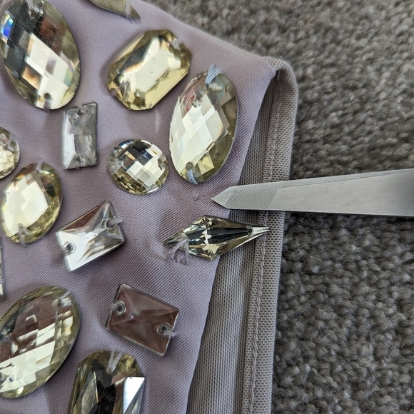 BEBE fringy feather beaded mesh mini cocktail dress size 4 - Picture 8 of 16